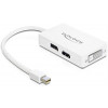 DeLOCK Mini DisplayPort till DVI/HDMI/DisplayPort, 0,1, vit 61768