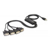 DeLOCK USB 2.0 till 4xSeriell adapter, 1xUSB Typ A ha, 4xDB9 ha, svart 61887