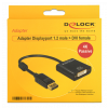 Delock Adapter Displayport 1.2 hane till DVI hona, 4K, passiv, svart 62601