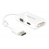 Delock Adapter Displayport 1.1 male > VGA / HDMI / DVI female Passive 62655