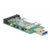 DeLOCK USB 3.0 till mSATA converter, 5Gb/s, 1xUSB typ A ha, 1xmSATA 62681