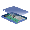 DeLOCK 2,5" kabinett, M.2/mSATA SSD, USB3.1 Gen 2, blå 62731