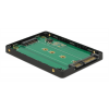 DeLOCK 2,5" internt kabinett, M.2 SATA - SATA22-pin, svart 62792