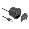Delock 3 Port In-Desk Hub USB 1 x USB Type-C™ and 2 x USB Type-A + HD 62794