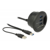 Delock In-Desk Hub 3 Port USB 3.0 + 2 Slot SD Card Reader 62869