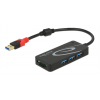 Delock External USB 3.1 Gen 1 Hub USB Type-A > 3 x USB Type-A + 2 Slot