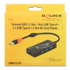 Delock External USB 3.1 Gen 1 Hub USB Type-A > 3 x USB Type-A + 2 Slot