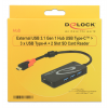 DeLOCK extern uSB 3.1 Gen 1 hubb, USB-C ha, 3xUSB-A ho, svart 62900