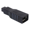 Firewire adapter IEEE 1394 9 stift hane FW800 till 6 stift FW400 hona, DeLock 65154, Firewireadapter 9-pin hane - 6-pin hona FW800 - FW400