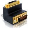 DeLOCK DVI-adapter, Dual Link DVI-D ha-ho, vinklad, guldpl, svart 65173