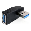 DeLOCK USB 3.0 adapter, vinklad 90° horisontellt, Typ A ha-ho, svart 65341