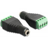 DeLOCK adapter, 3,5mm stereo ho till 4-pin terminalblock, svart 65457