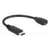 DeLOCK USB-C ha - Micro-B ho adapter, USB 2.0, 56 kΩ resistor, svart 65578