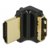 DeLOCK HDMI-adapter, 19-pin ho-ha, vinklad 90° uppåt, svart 65663