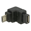 DeLOCK USB Typ Micro-B hane till Micro -B hona adapter,nedåt, svart 65668