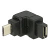 DeLOCK USB Typ Micro-B hane till Micro -B hona adapter, uppåt, svart 65669