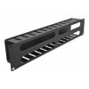 19″ Cable Management Routing Panel with 4 openings 2U black 66553