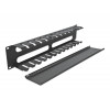 19″ Cable Management Routing Panel with 4 openings 2U black 66553