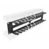19″ Cable Management Routing Panel with 4 openings 2U black 66553