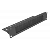 Delock 10″ Cable Management Brush Strip with cable fixing 1U black 66845