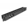 19″ cable routing panel 1U black plastic, 2 openings 67021