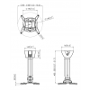 PPC 1540 Projector ceiling mount Teles 40-55cm Sil 7015404