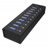 ICY BOX USB 3.0 Hub, 10 port, charging port, alu, w PSU 70419
