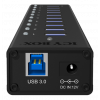 ICY BOX USB 3.0 Hub, 10 port, charging port, alu, w PSU 70419