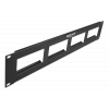 Delock Easy 45 19″ Patch Panel cut-out 4 x 90.5 x 45.2 mm, 2U, black 81378