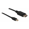 Delock Kabel Mini Displayport 1.2 hane till Displayport hane, svart 82698