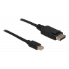 Delock Kabel Mini Displayport 1.2 hane till Displayport hane, svart 82699