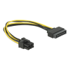 Delock Cable Power SATA 15 pin > 6 pin PCI Express 82924