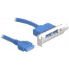 DeLOCK PCI-lågprofils täckplåt, 1xIDC20 ha - 2xUSB 3.0 A ho, 0,4m 82976