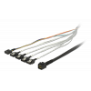 DeLOCK mini SAS-kabel, 0,5m SFF-8643 - 4xSATA 7-pin + 1x8-pin sideband 83315