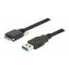 DeLOCK USB 3.0 kabel, Typ A hane Typ Micro B hane med skruvar, 3m, sv 83599