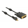 DeLOCK miniDP - DVI-D 24+1 kabel, 1m, Ultra HD, skruv, 1m, svart 83725
