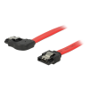 DeLOCK SATA-kabel, 0,5m, 6Gb/s, låsclip, vinklad höger - rak, 26 AWG 83969