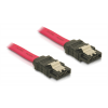DeLOCK SATA-kabel, 6Gb/s, låsclip, 0,5m, röd 84302