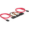 DeLOCK SATA-kabel för 2xSATA-hårddiskar + SATA-ström, 50 cm 84356