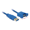 Delock Kabel USB 3.0 Typ-A Stecker > USB 3.0 Typ-A Buchse zum Einbau 1 85112