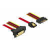 Delock SATA-kabel 6 Gb/s 7 stifts hona + 15 stifts SATA strömkontakt 85229