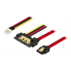 Delock Cable SATA 6 Gb/s 7 pin receptacle + Floppy 4 pin power male > 85232