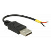 Delock Cable USB 2.0 Type-A male > 2 x open wires power 10 cm 85250