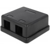DeLOCK Keystone låda, 2 portar, plast, svart 86257