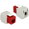 DeLOCK UTP Cat6 Keystone modul, RJ45 ho - LSA Cat6, Tool-free röd/gr 86344