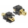 DeLOCK Keystone modul, 3,5mm 4-pin ho - 3,5mm 4-pin ho, svart 86383