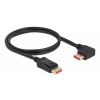 Delock DisplayPort cable male straight to male 90° right 8K 60Hz 1m 87060