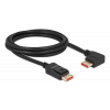 Delock DisplayPort cable male straight to male 90° right 8K 60Hz 2m 87063