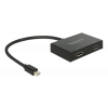 DeLOCK miniDP till 2xDP splitter, DP 1.2, DP++, svart 87695