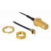 Delock Antenna Cable SMA jack bulkhead to MHF® I plug 1.13 35cm, 10mm 88417
